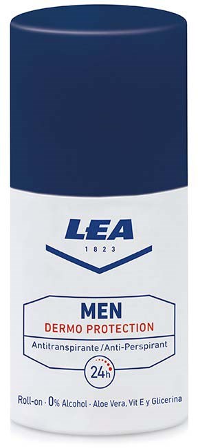 Een deodorantroller voor heren met Dermo Protection, 24 uur anti-transpirant, zonder alcohol, met aloë vera, vitamine E en glycerine.