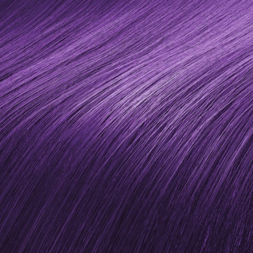 Close-up of purple hair with fine strands and shiny, smooth texture.