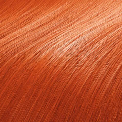 Close-up of a smooth, shiny, orange-brown surface with gentle curved lines.
