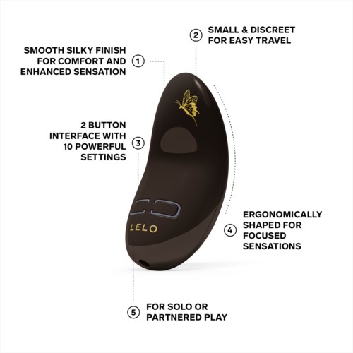 A small, black, sleek device with buttons, designed for comfort, travel, and focused use.