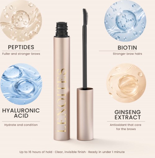 Сыворотка-гель для бровей Lenoites BrowLift Growth Serum Gel, 2 в 1 с фиксацией, 7 г — фото 4