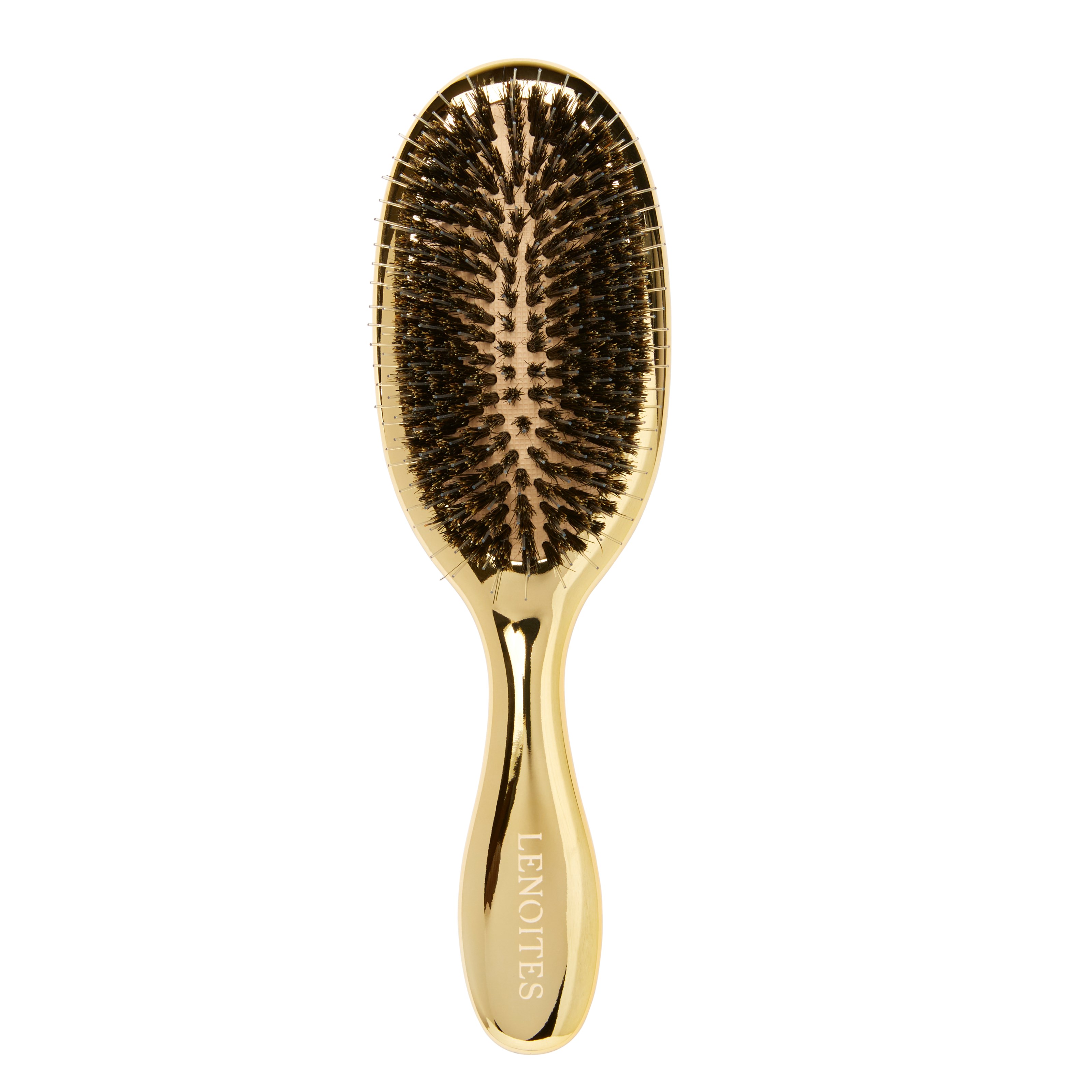 Lenoites Hair Brush Wild Boar with pouch and cleaner tool Guld (obrázok 3)