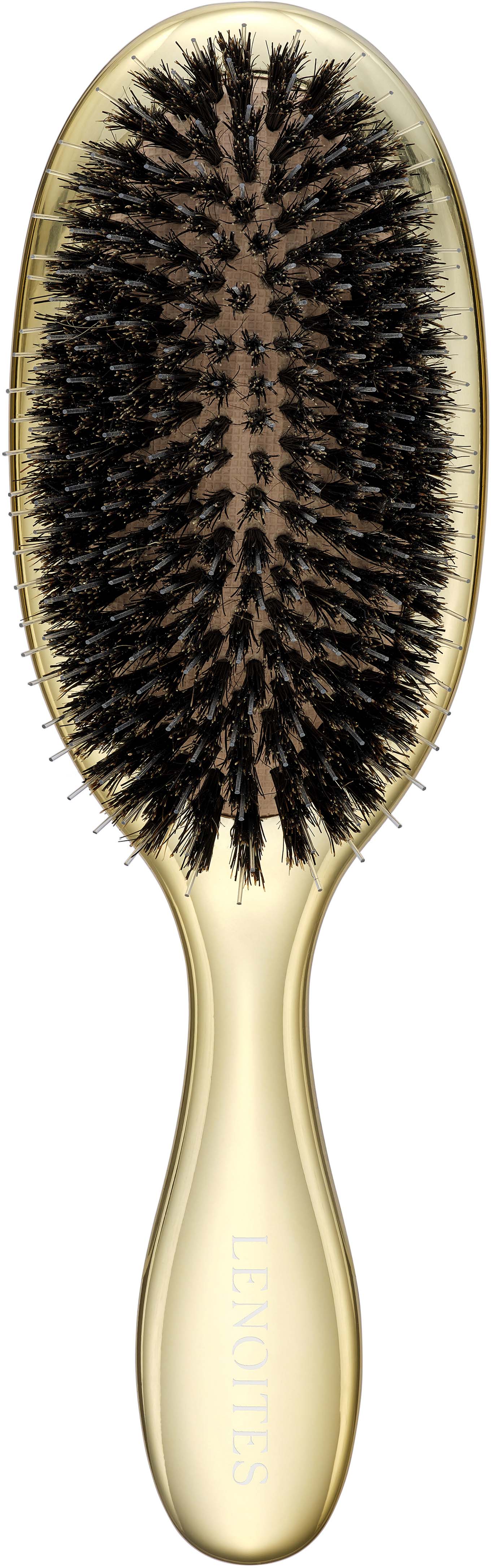 Hair Brush Wild Boar with pouch and cleaner tool, Gold – LENOITES