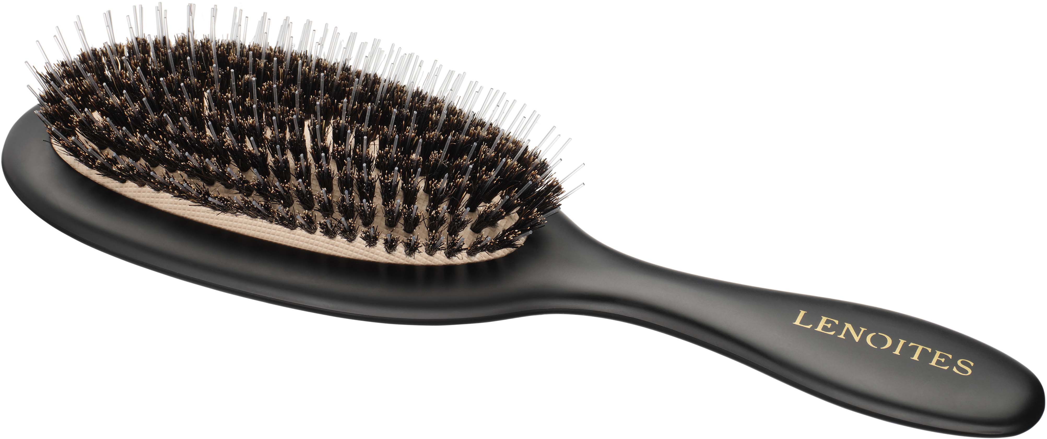 Hair Brush Wild Boar with pouch and cleaner tool, Gold – LENOITES