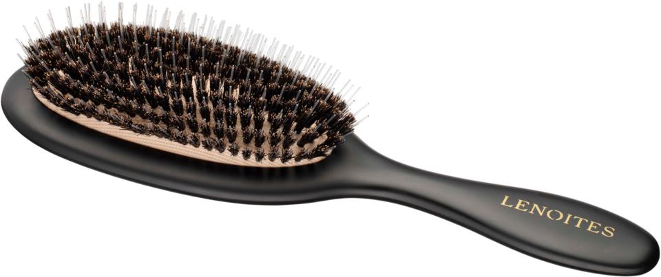 Lenoites Hair Brush Wild Boar with pouch and cleaner tool, B