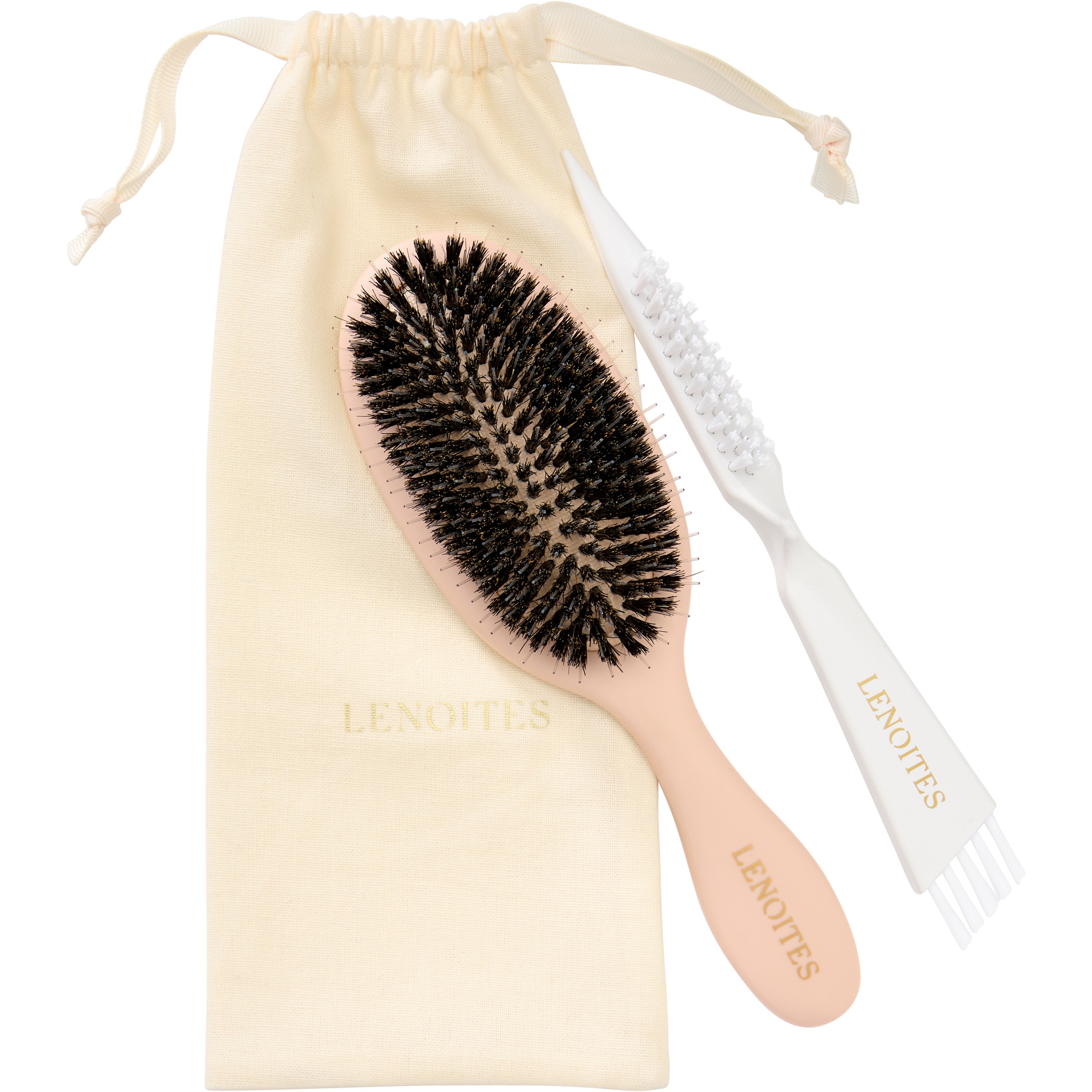 Läs mer om Lenoites Hair Brush Wild Boar with pouch and cleaner tool