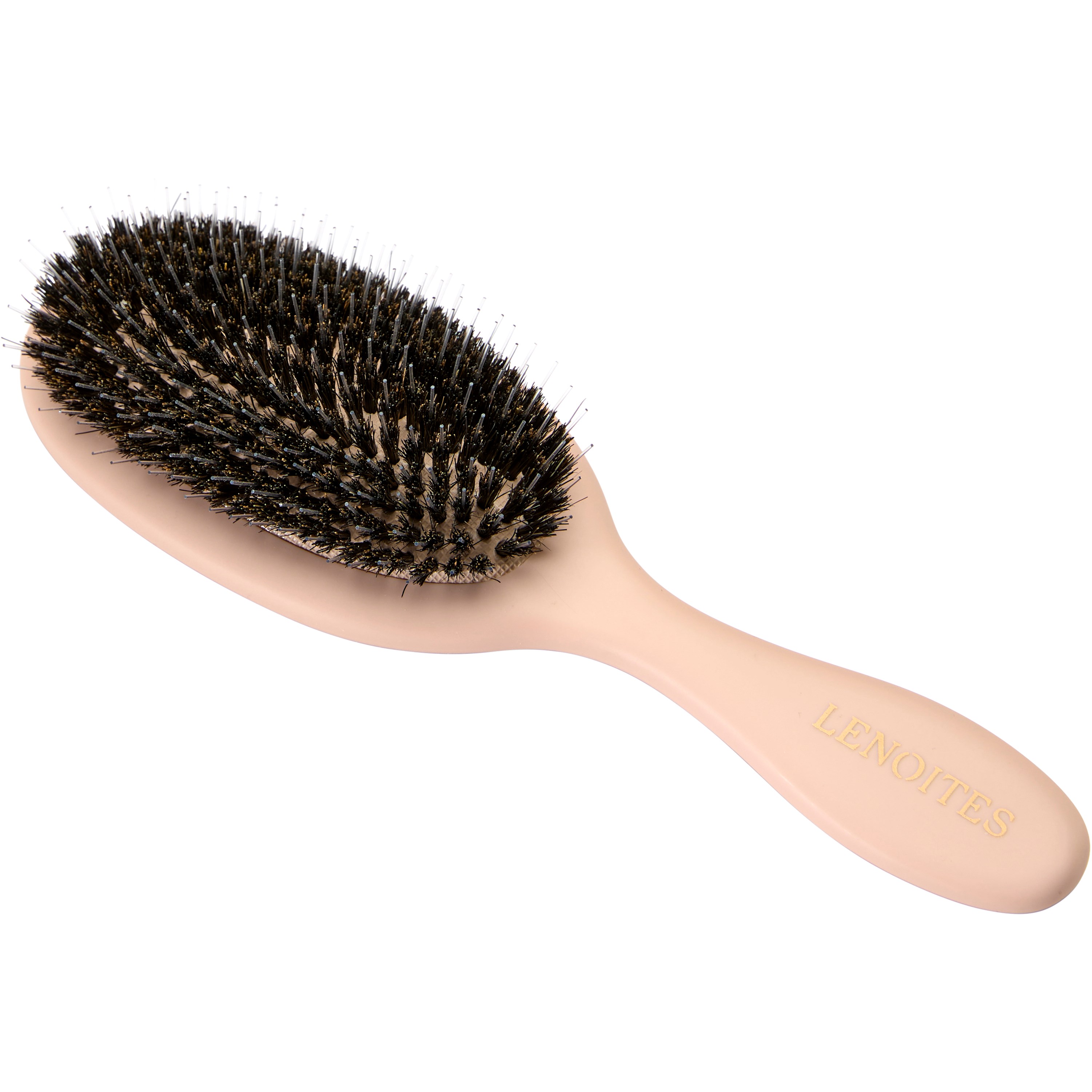 Lenoites Hair Brush Wild Boar with pouch and cleaner tool Blush billede