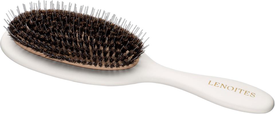 Lenoites Hair Brush Wild Boar with pouch and cleaner tool, W
