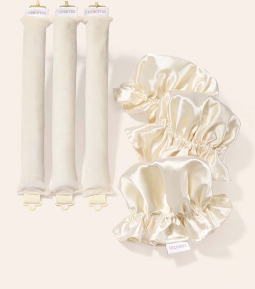 Lenoites Heatless Curling Rods with Caps 3-Pack Set Golden Sand