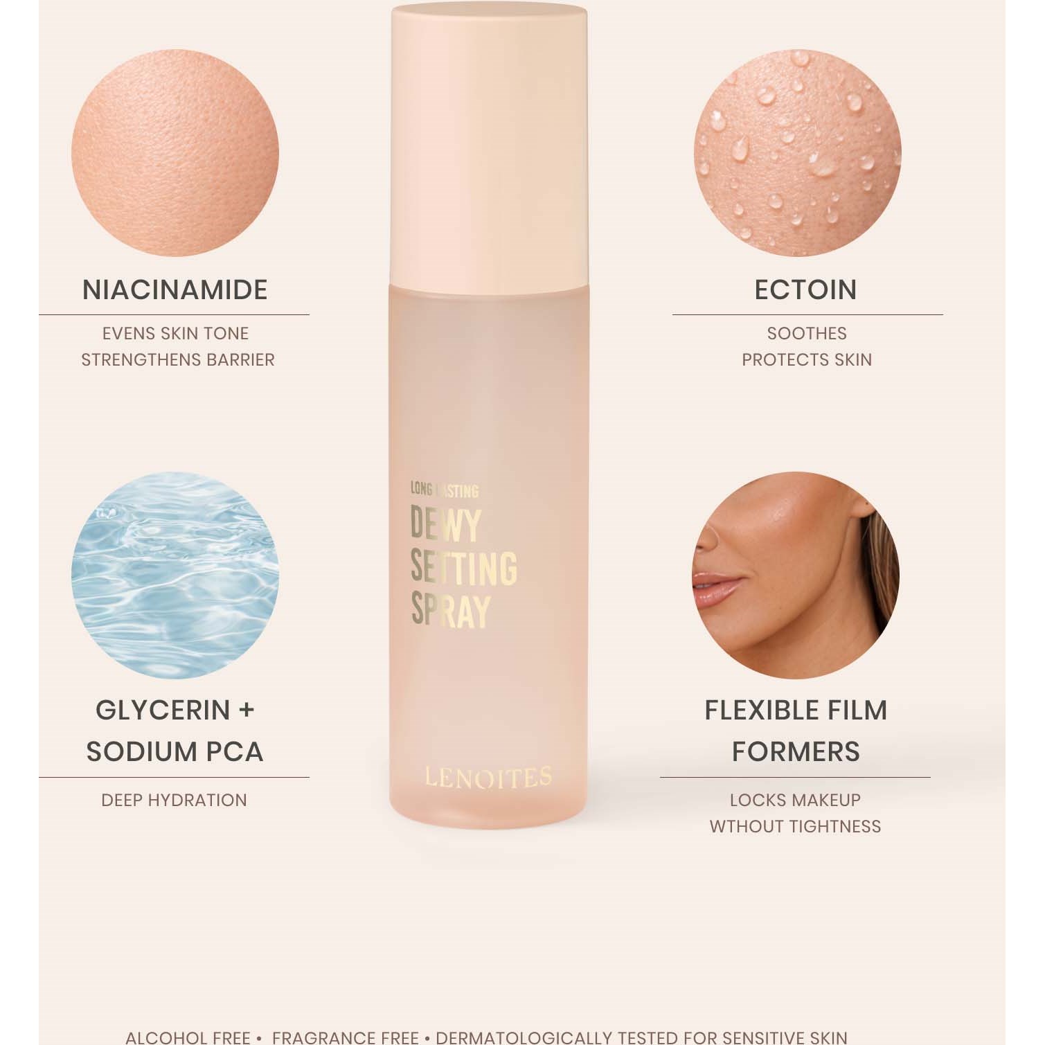 Lenoites Long Lasting Dewy Setting Spray 100 ml (obrázok 4)