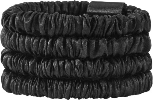 Lenoites Mulberry Silk Skinny Scrunchies Black
