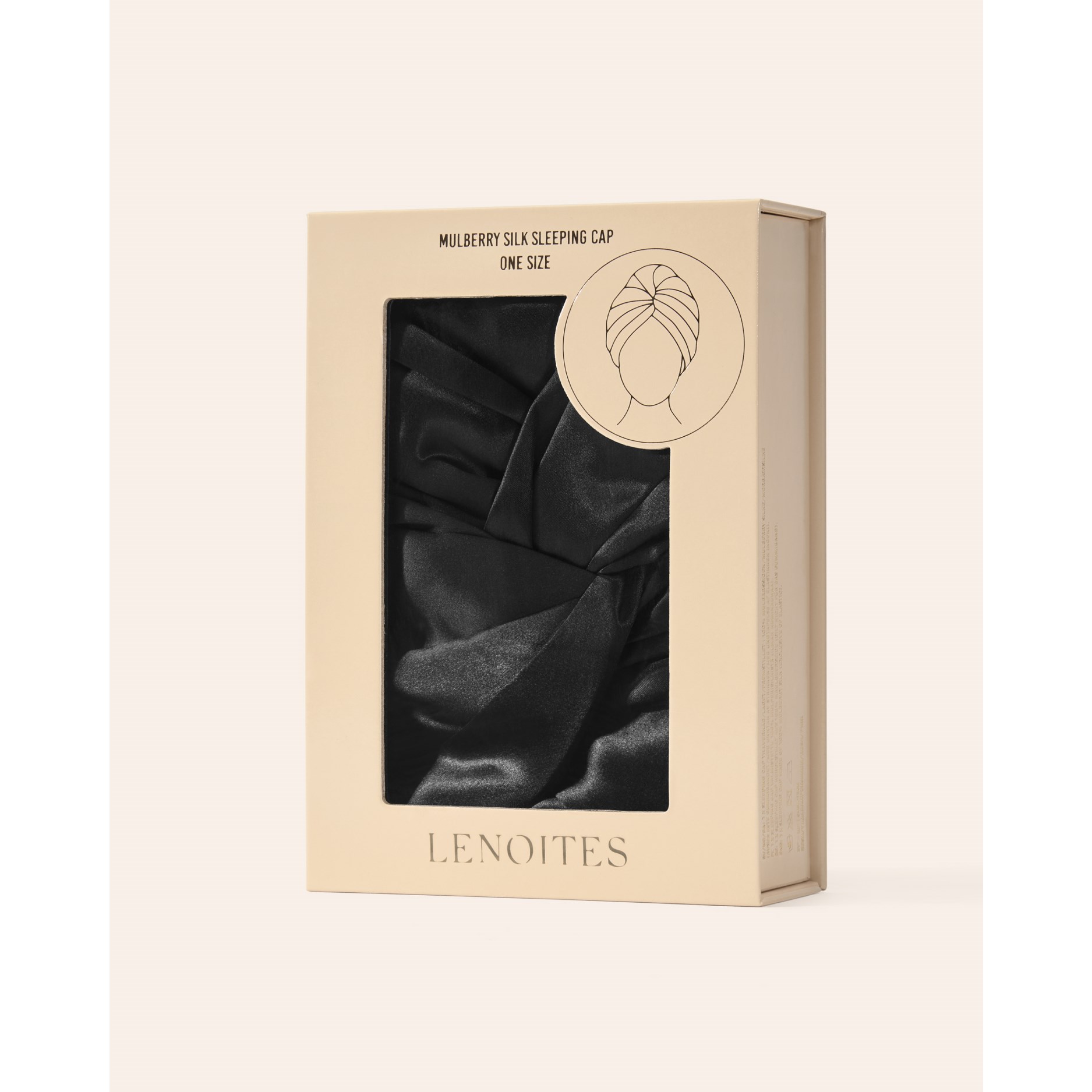Lenoites Mulberry Silk Sleeping Cap Black (obrázok 7)