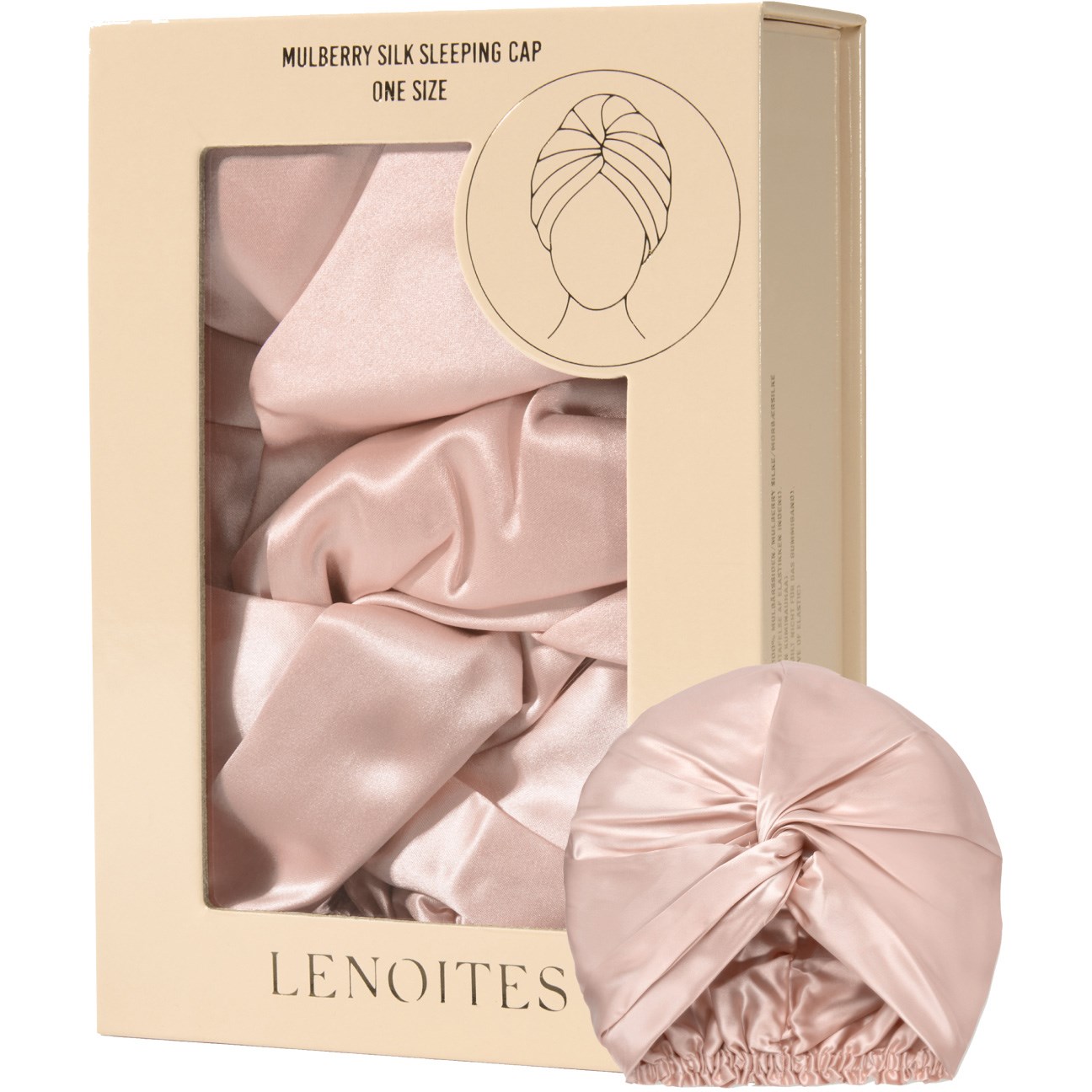 Lenoites Mulberry Silk Sleeping Cap Pink - 1 pcs