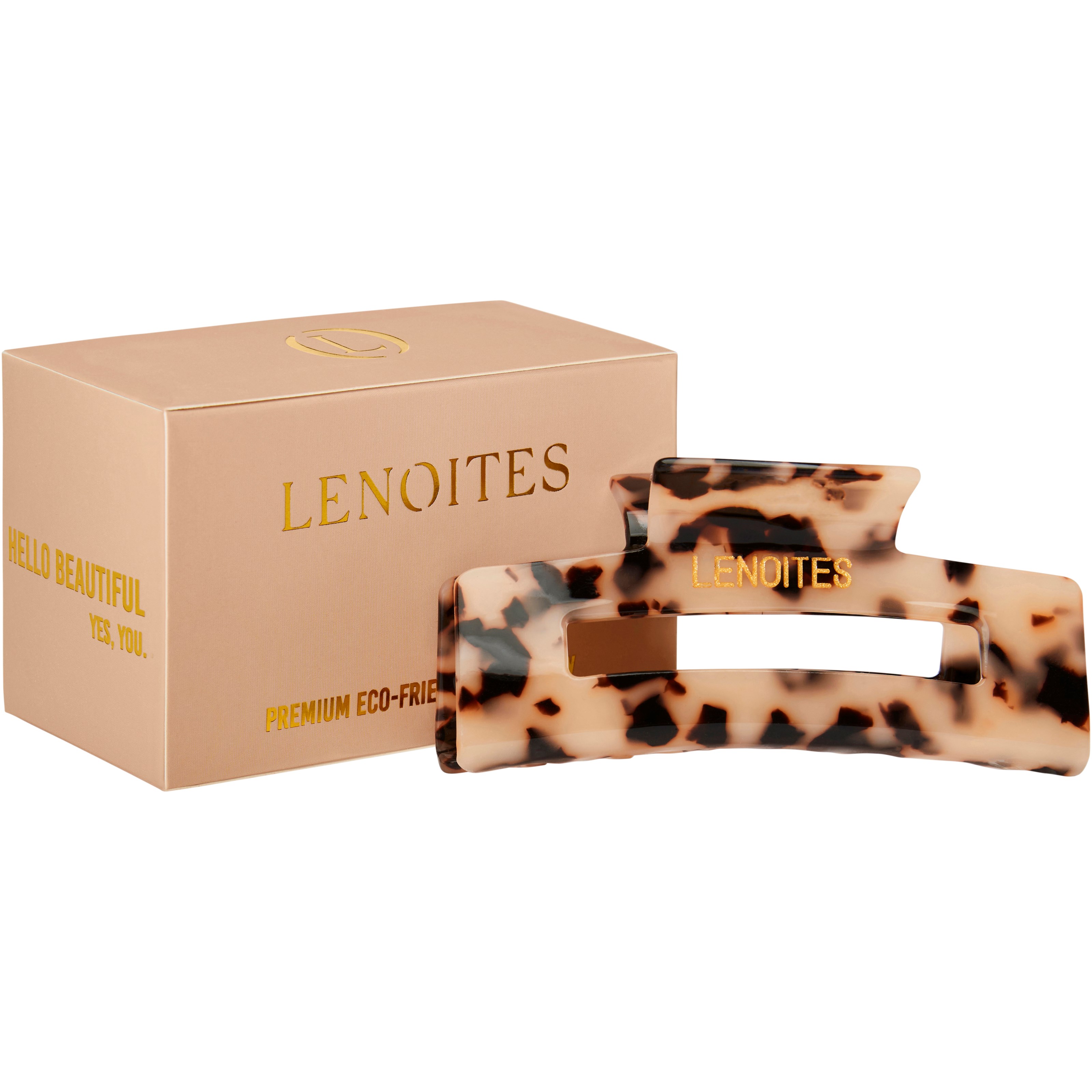Lenoites Premium Eco-Friendly Hair Claw - klamra do włosów Nude Leopar (obrázok 3)