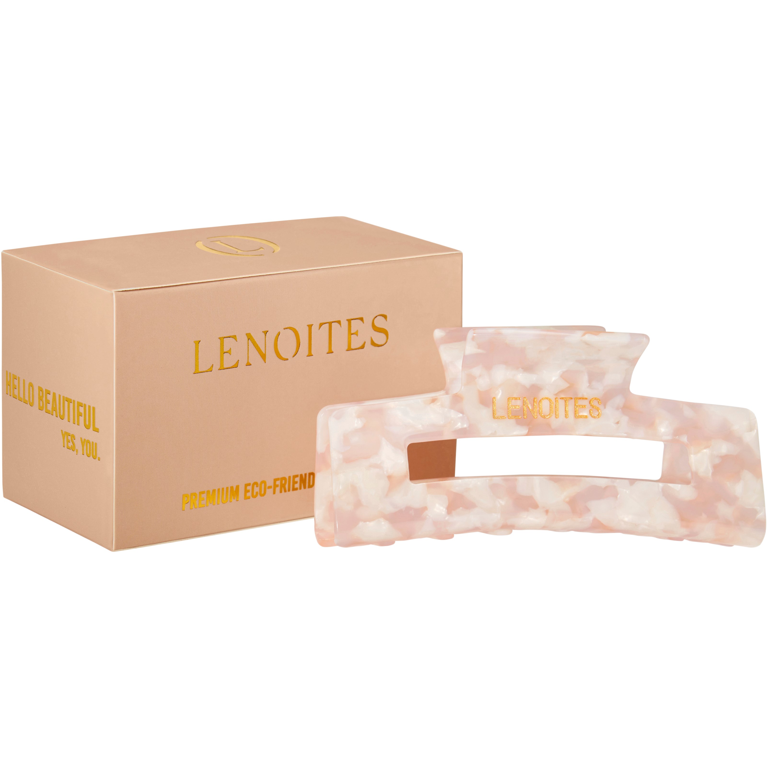 Lenoites Premium Eco-Friendly Hair Claw - klamra do włosów Pearly Pink (obrázok 3)