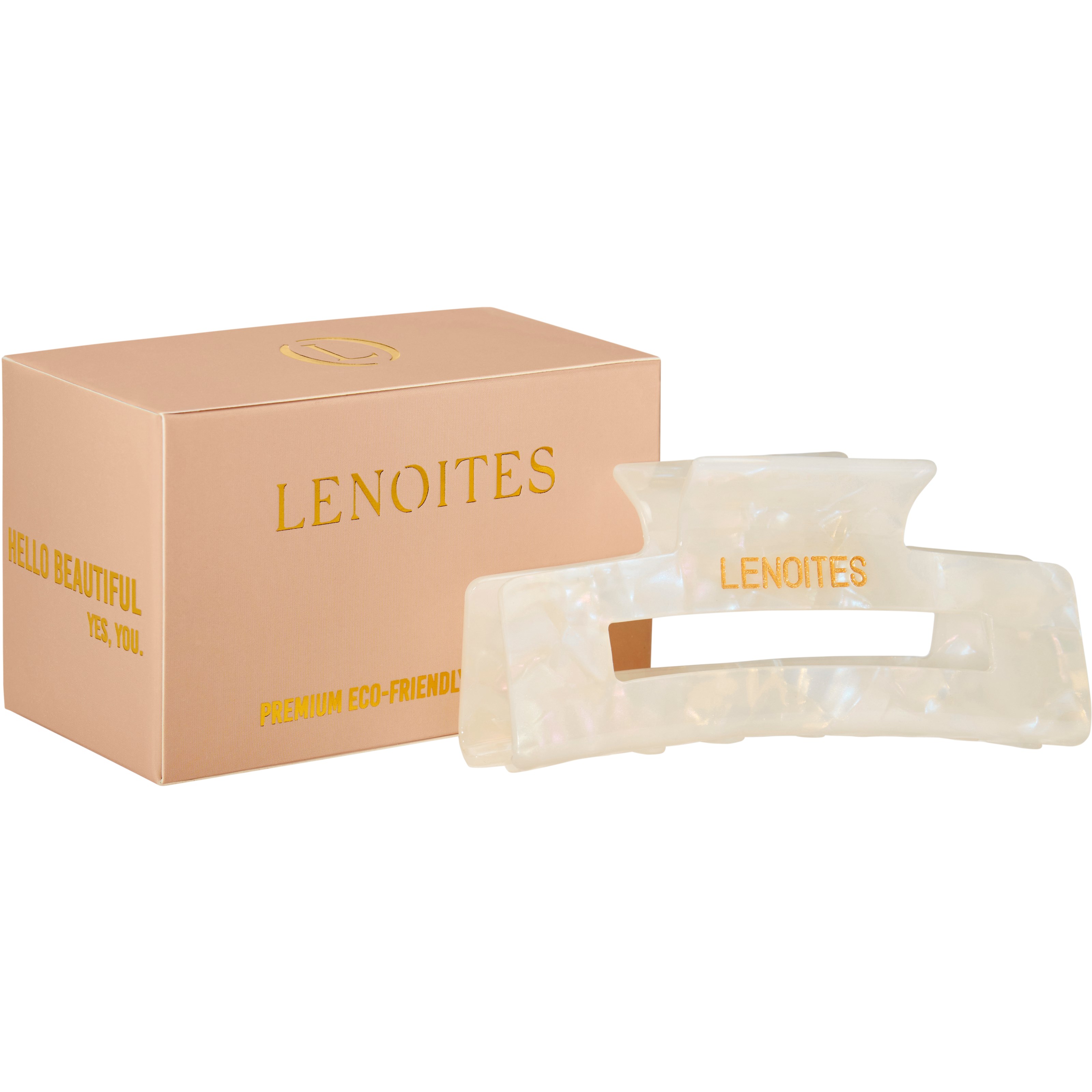 Lenoites Premium Eco-Friendly Hair Claw - klamra do włosów Pearly Whit (obrázok 3)