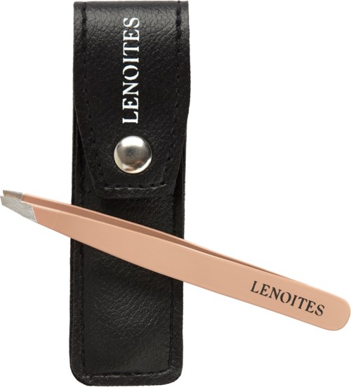 Et sort cover og en beige blyant med ordet LENOITES på begge. Blyanten er placeret på coveret.