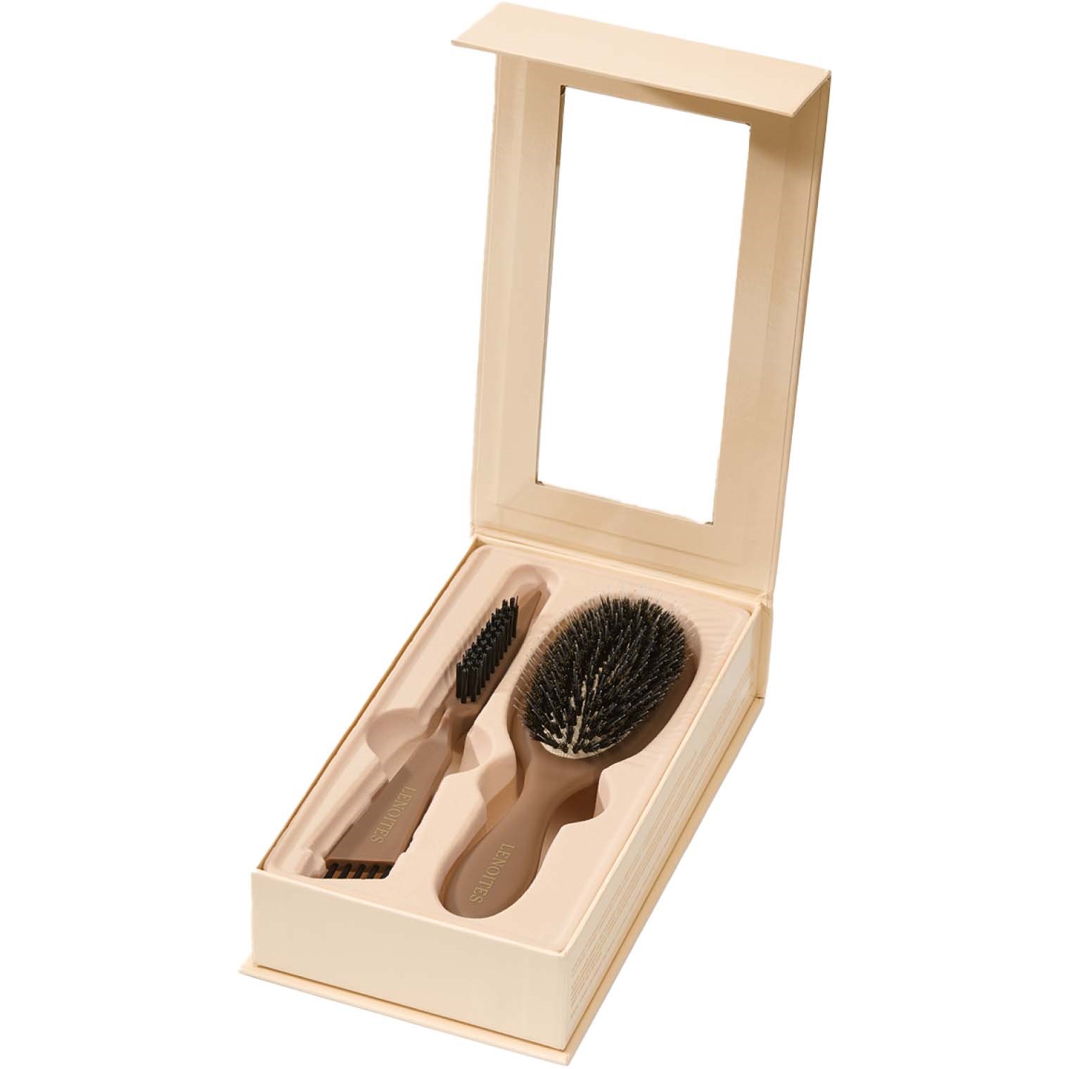 Lenoites Wild Boar Hair Brush with Cleaning Tool Limited Edition