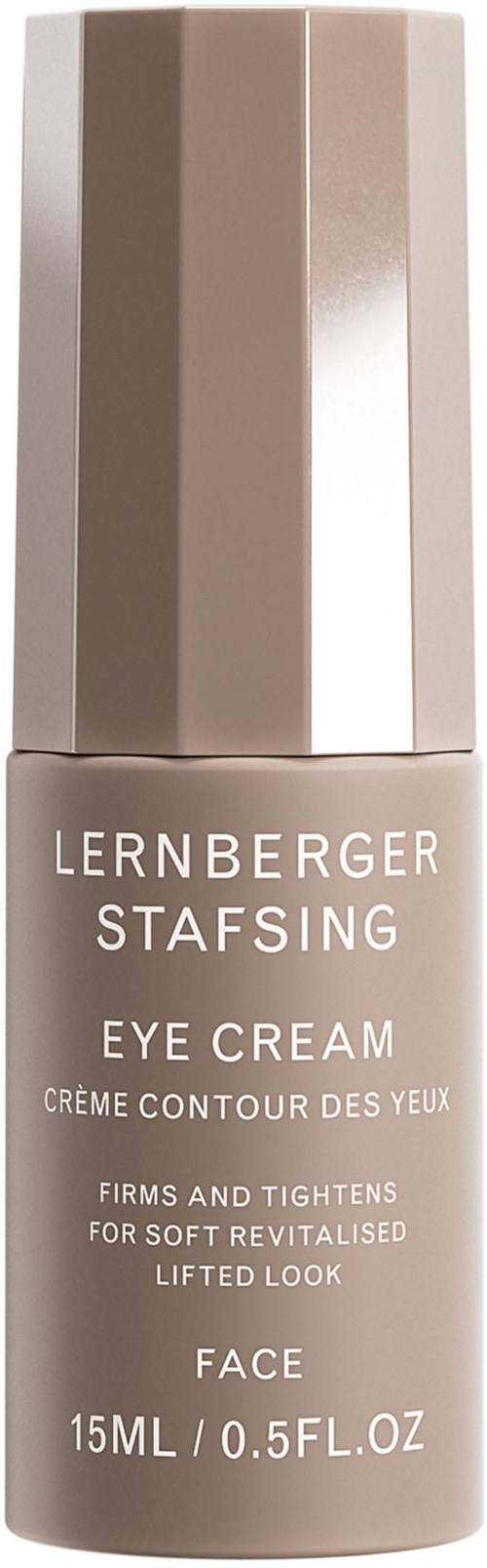 A tube of eye cream from Lernberger Stafsing, 15ml size, used to make the eyes look firm and youthful.