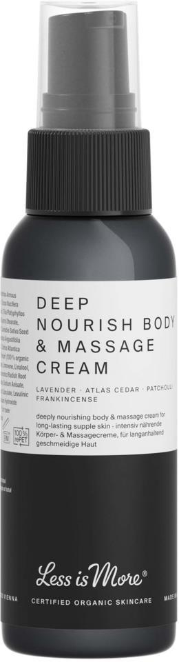 Less is More Organic Deep Nourish Body & Massage Cream Lavender Travel Size 50 ml
