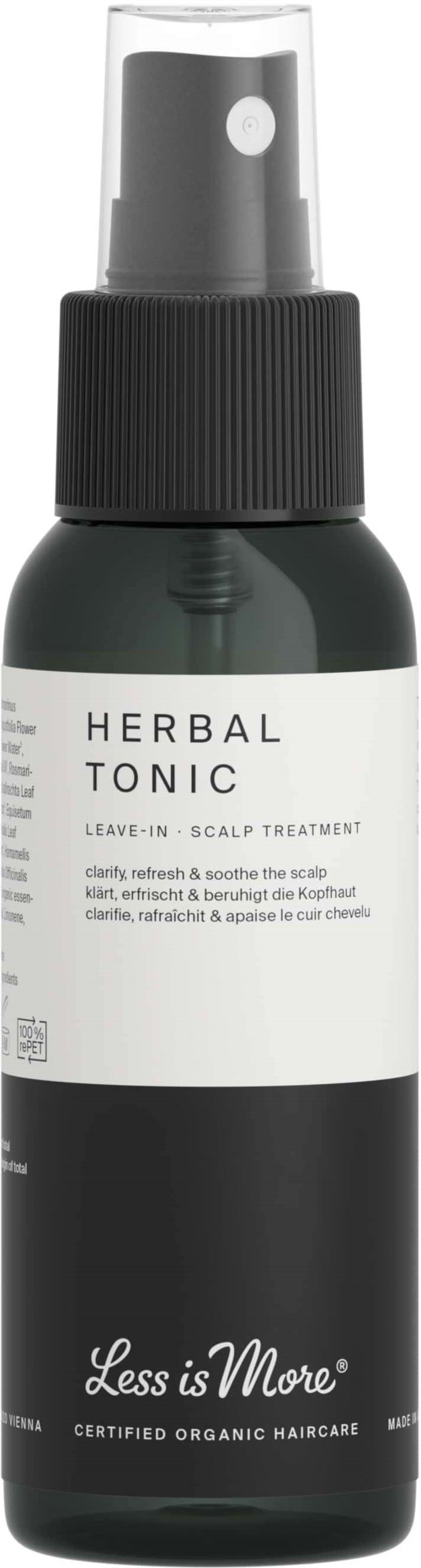 Organic hair spray for scalp treatment, helps refresh and soothe scalp, with herbal ingredients.