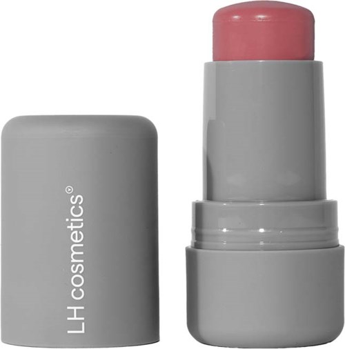 Szara szminka z różowym kolorem, oznaczona LH cosmetics.
