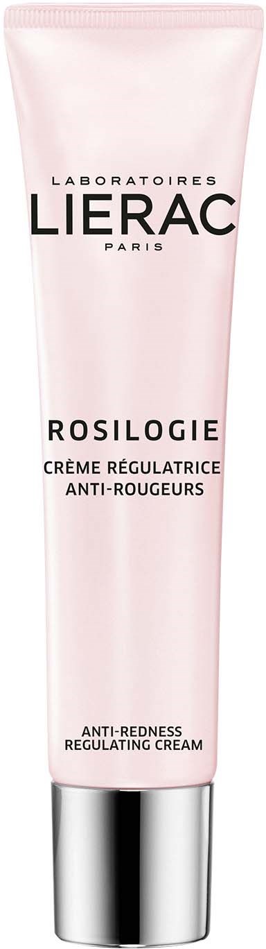 Lierac Rosilogie anti-redness cream in a pink tube with black and silver text.