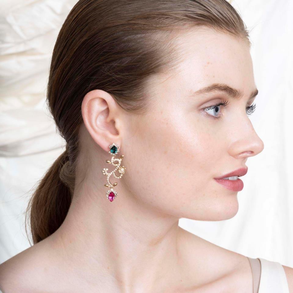 Lily and Rose Camille earrings - Emerald pink