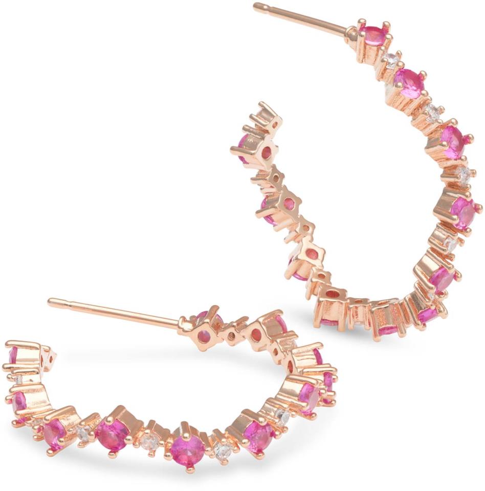 Lily and Rose Capella hoops earrings - Pink ruby