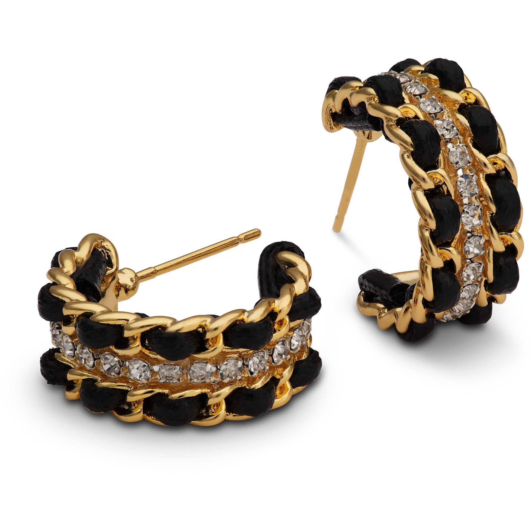 Lily and Rose Coco hoops - Jet / gold