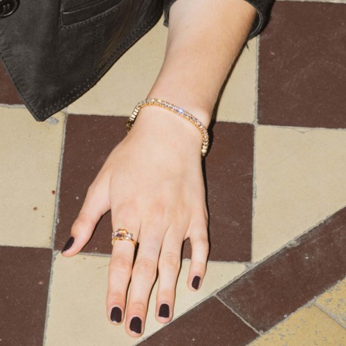 Lily and Rose Ines ring - Pink topaz (open)