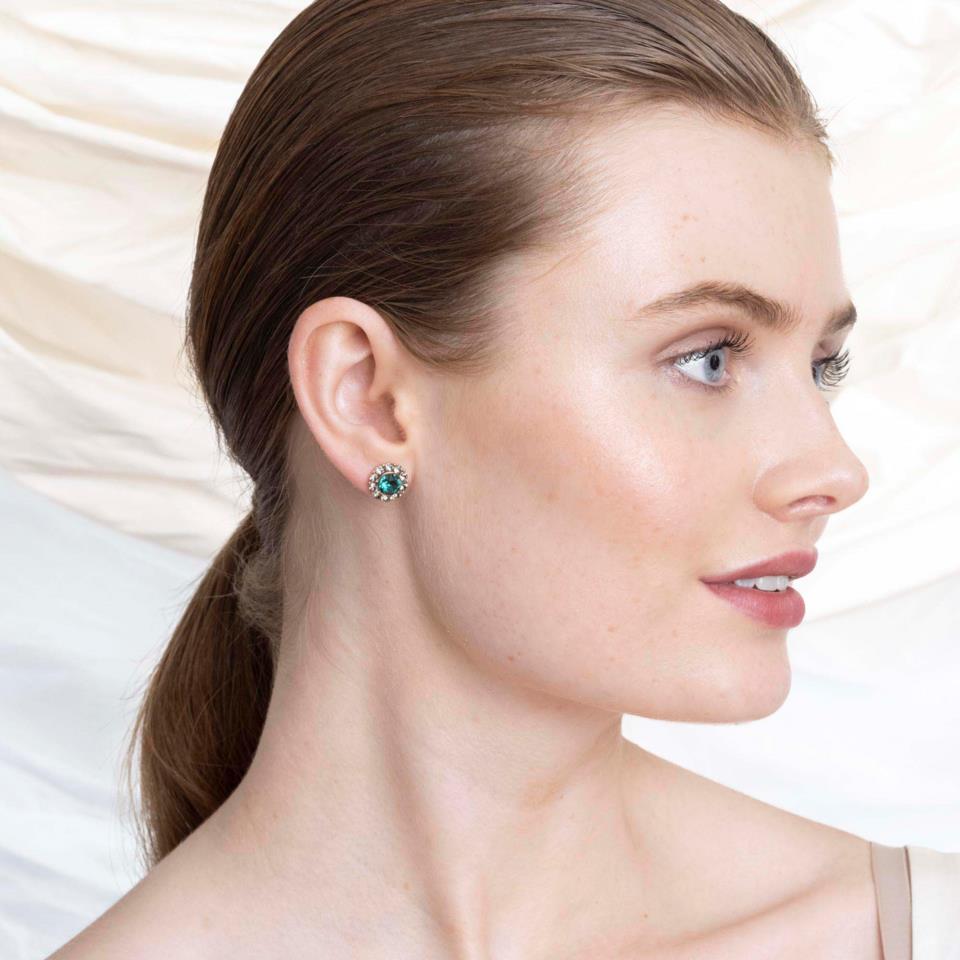 Lily and Rose Miss Sofia earrings - Emerald / Black diamond
