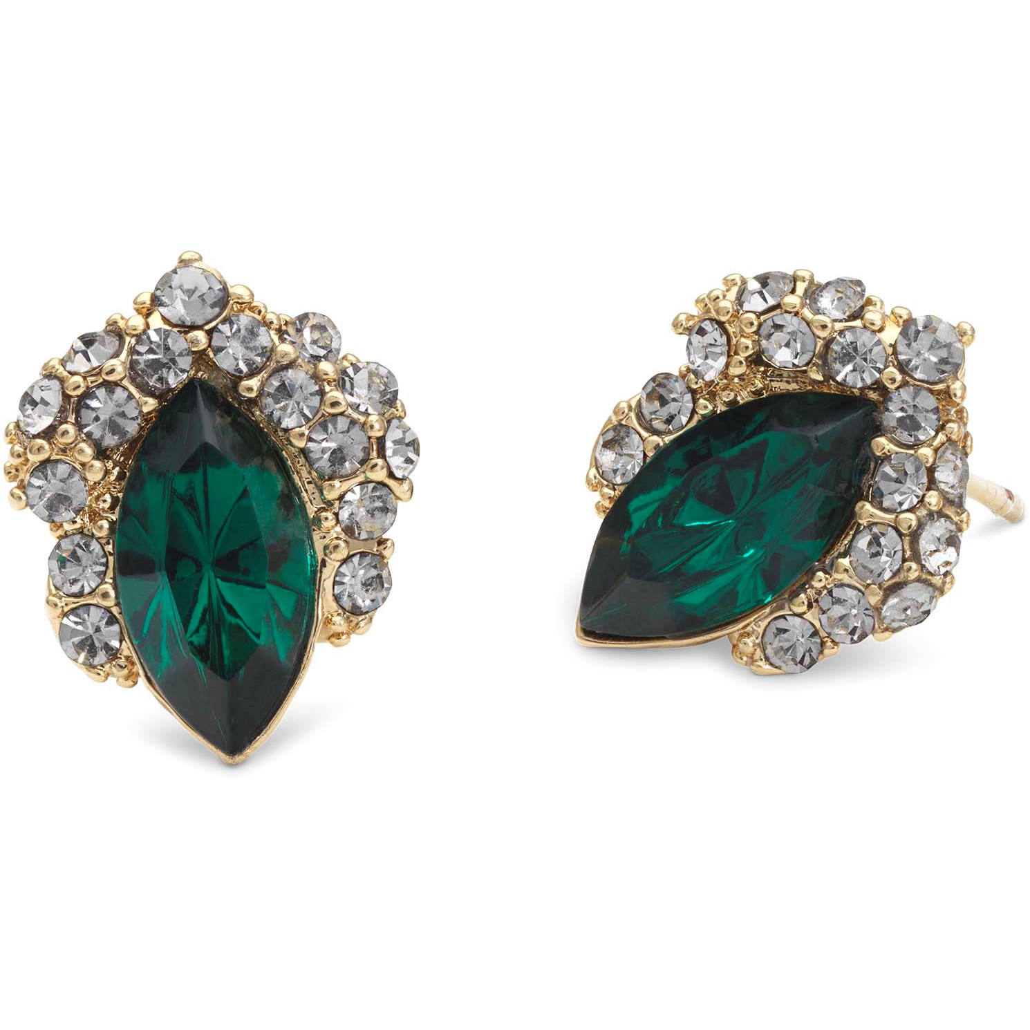 Lily and Rose Petite Camille stud earrings Emerald / Black diam