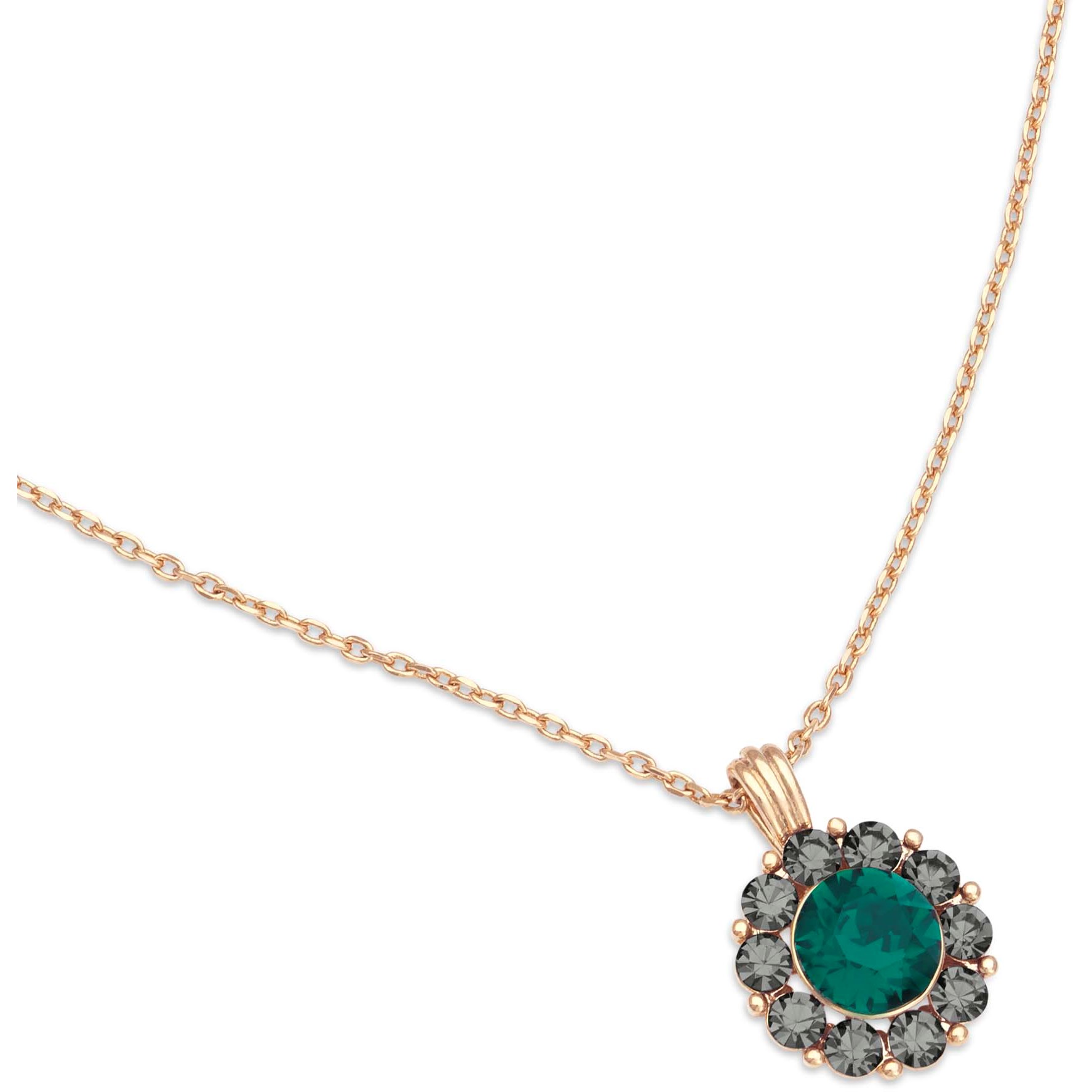 Läs mer om Lily and Rose Sofia necklace Emerald / Black diamond
