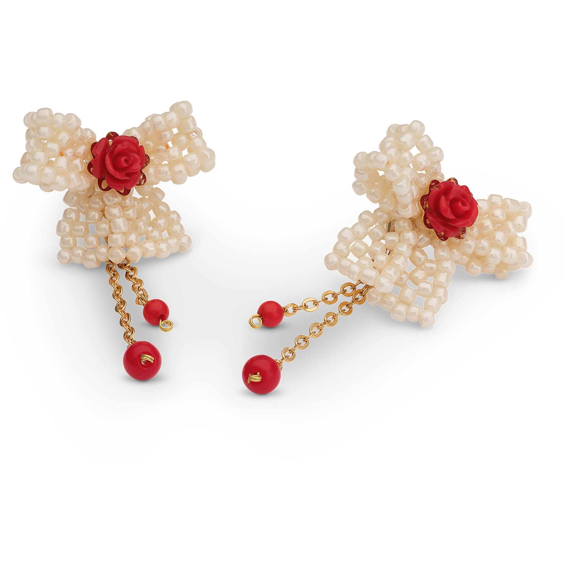 Lily and Rose Sophie earrings - Creme / garnet