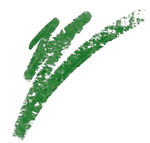 three green brush strokes, vary in size and shape, on white background.