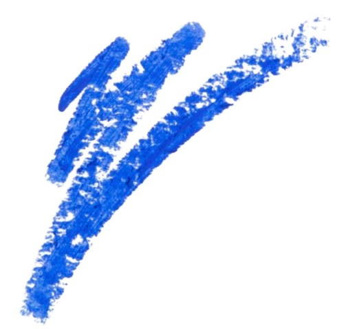 Blue abstract brush strokes, varying in thickness and texture, on a white background.