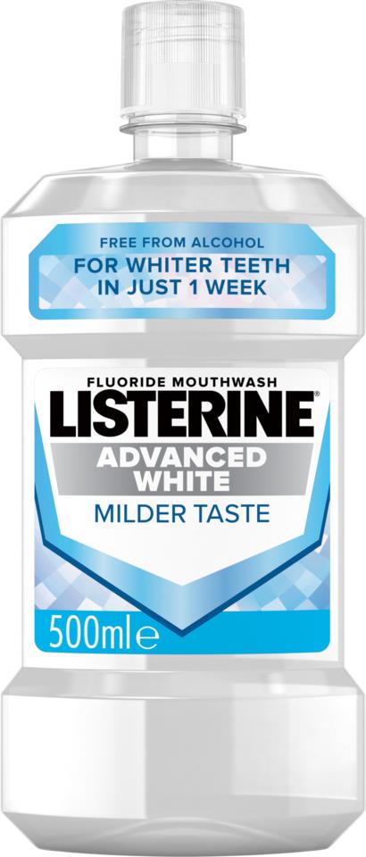 Listerine Milder Taste Mouthwash Advanced White 500 ml