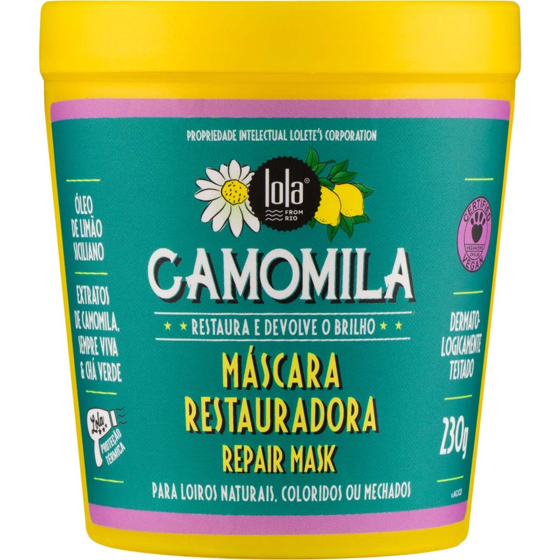 Gjenopprettende Hårmaske Lola Cosmetics Camomila 230 g
