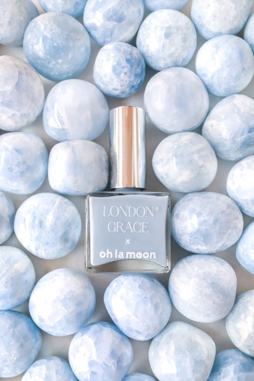 London Grace Crystal Collection Nail Polish Blue Calcite