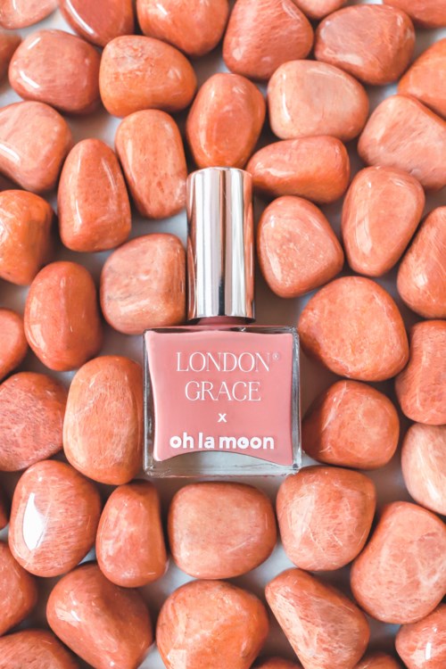 London Grace Crystal Collection Nail Polish Peach Moonstone
