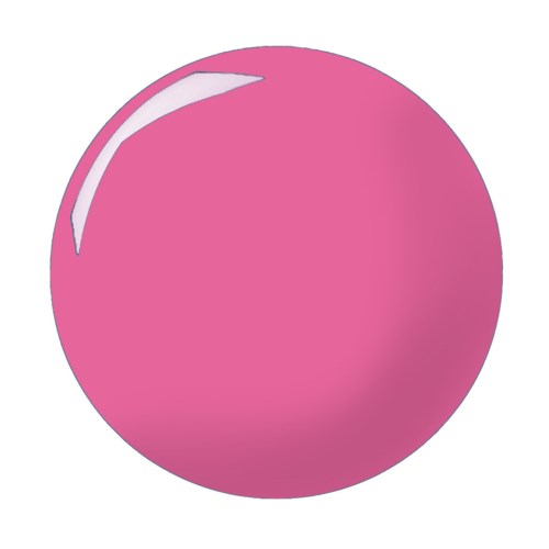 Een grote roze bol met een glanzende witte reflectie linksboven.