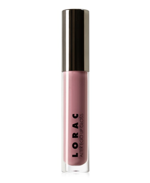 Leppeglans i gjennomsiktig tube med rosa farge og svart tekst. Sølvhette på toppen.