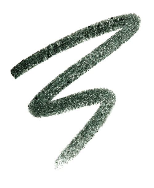 En mörk, glittrig zigzag-linje på vit bakgrund. Det ser ut som ett glittrigt streck eller skiss.