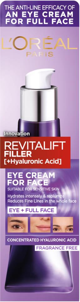 L'Oréal Paris  Filler [+HA] Eye Cream For face  30 ml