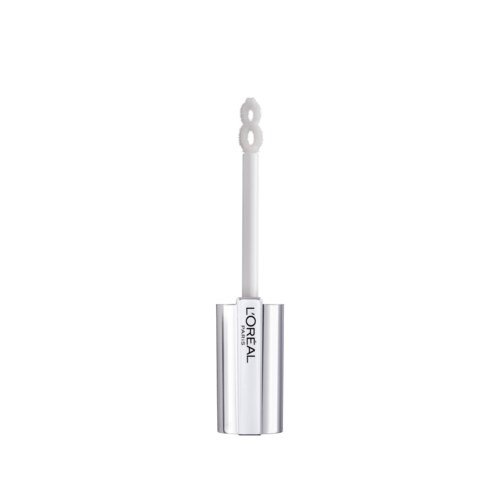 A white makeup wand with the L'Oréal logo, used for applying lip gloss or liquid makeup.