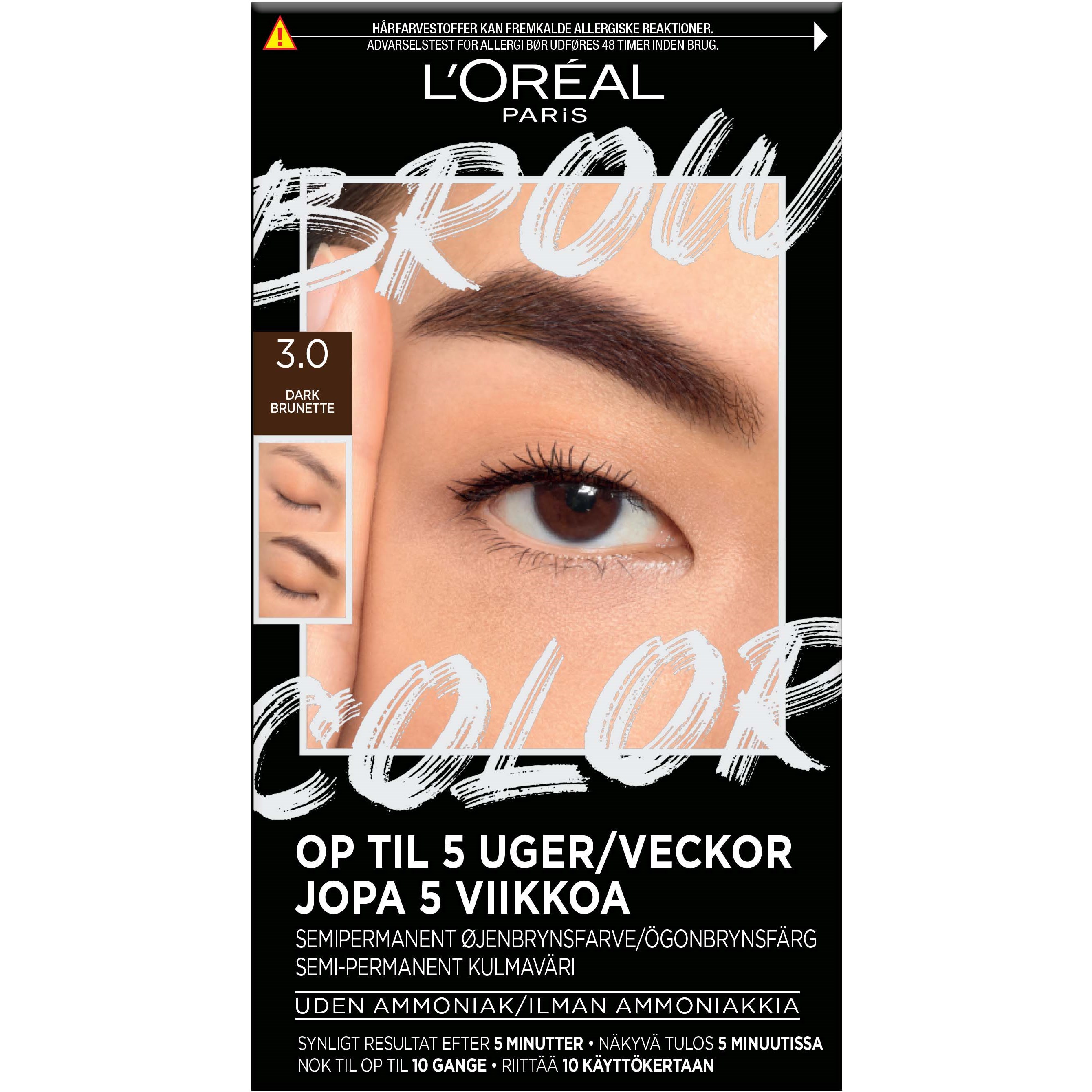 Loreal Paris Brow Color Semi-Permanent Eyebrow Color 3.0 Dark Bru billede