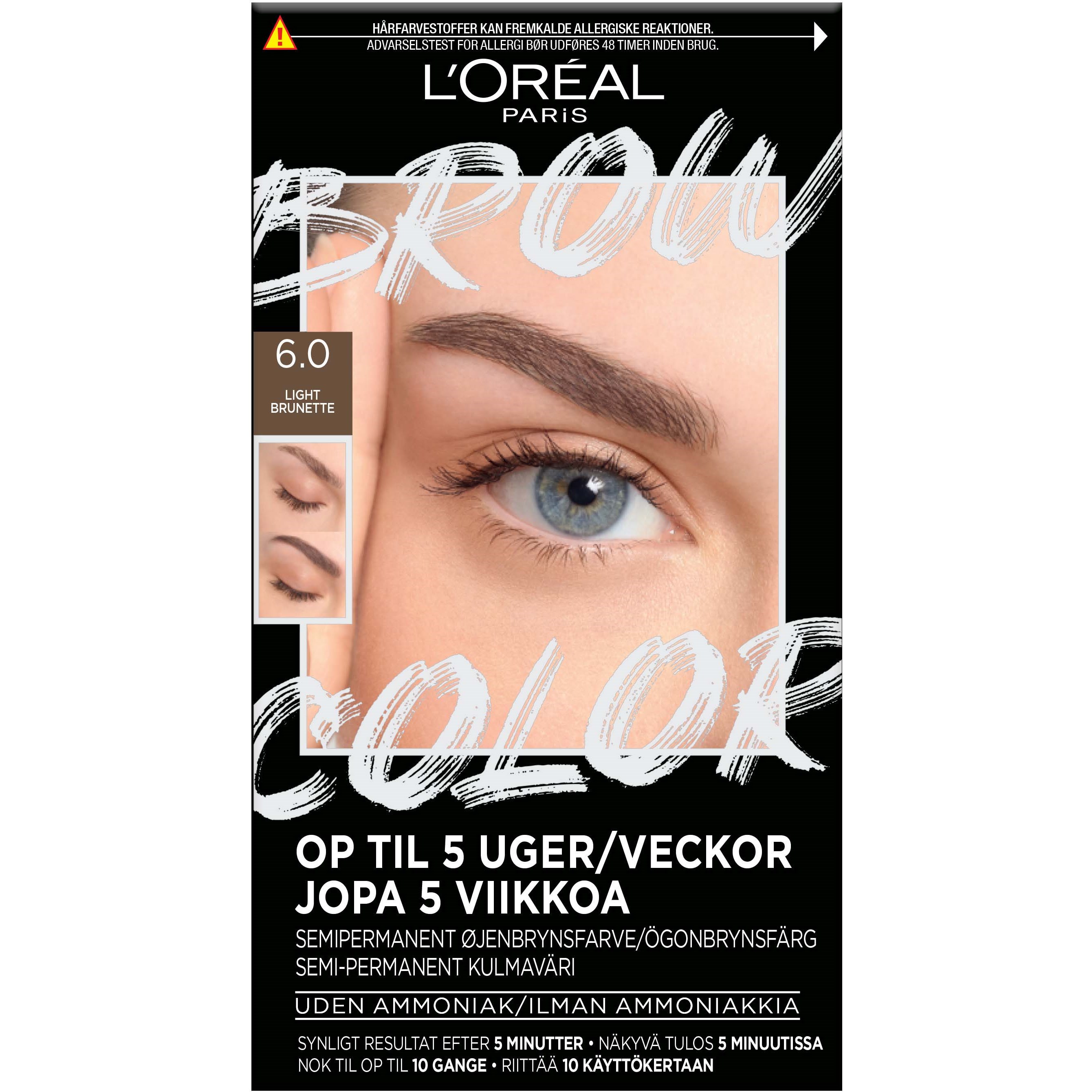 Loreal Paris Brow Color Semi-Permanent Eyebrow Color 6.0 Light Br billede