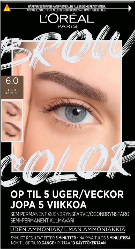 L'Oréal Paris Brow Color Semi-Permanent Eyebrow Color 6.0 Light Brunette