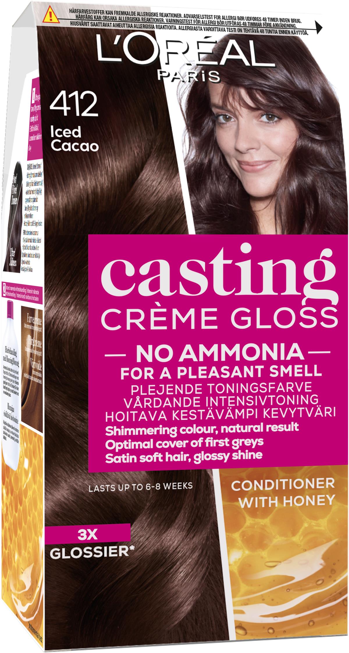 Loreal Paris Casting Crème Gloss Conditioning Color 412 Iced Cacao ...